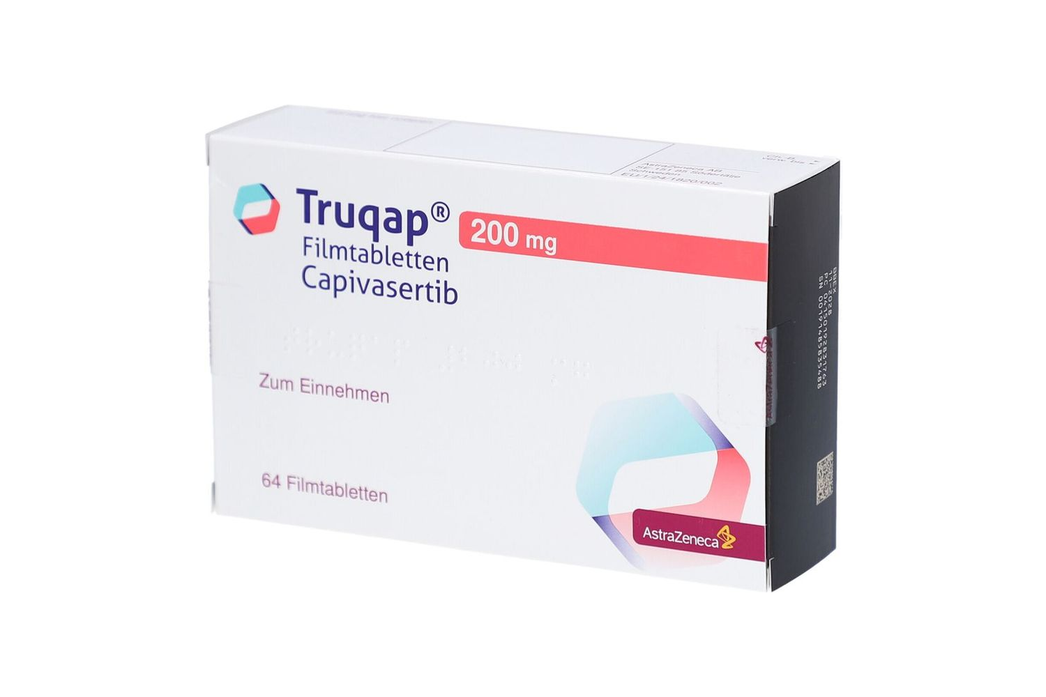 阿斯利康 Truqap 卡帕塞替尼 200 毫克 64 片包装盒